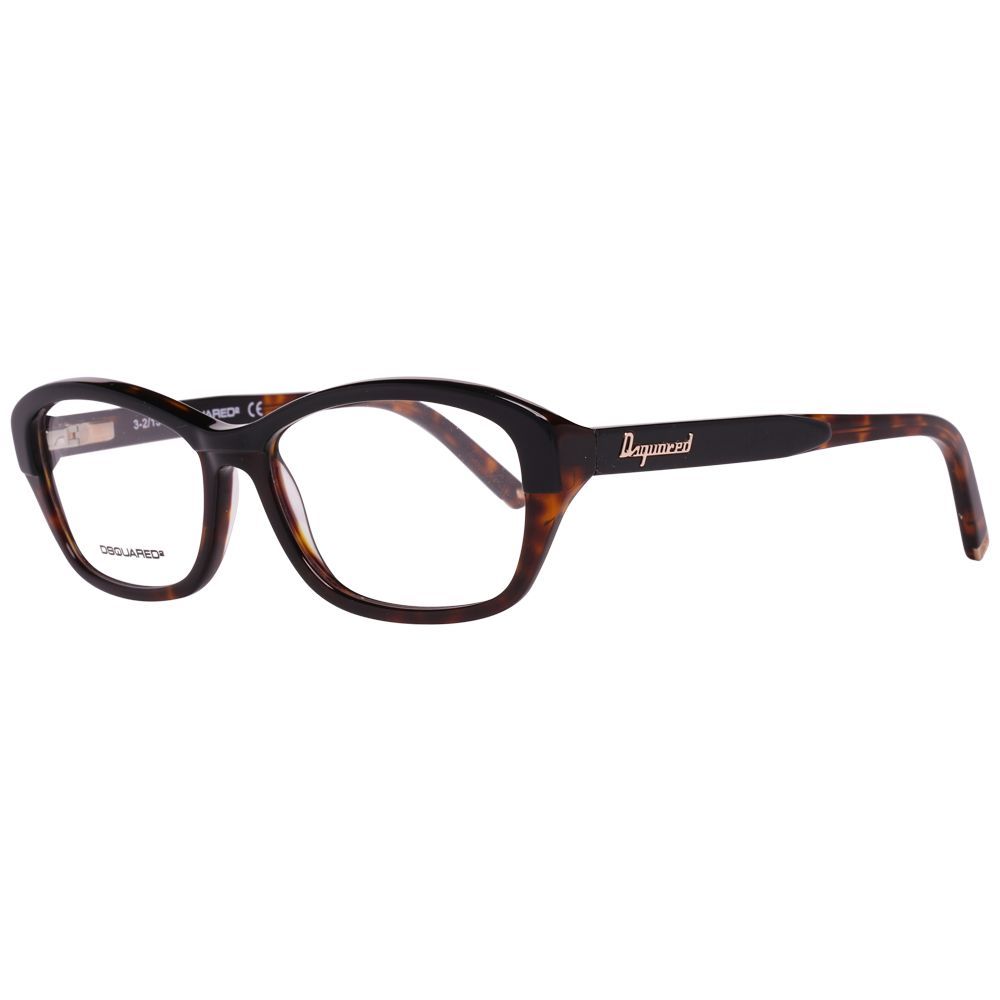 Dsquared² Brown Plastic Frames for women, model DQ5117-056-54, with dimensions 54/16/140 mm, made of brown plastic material.