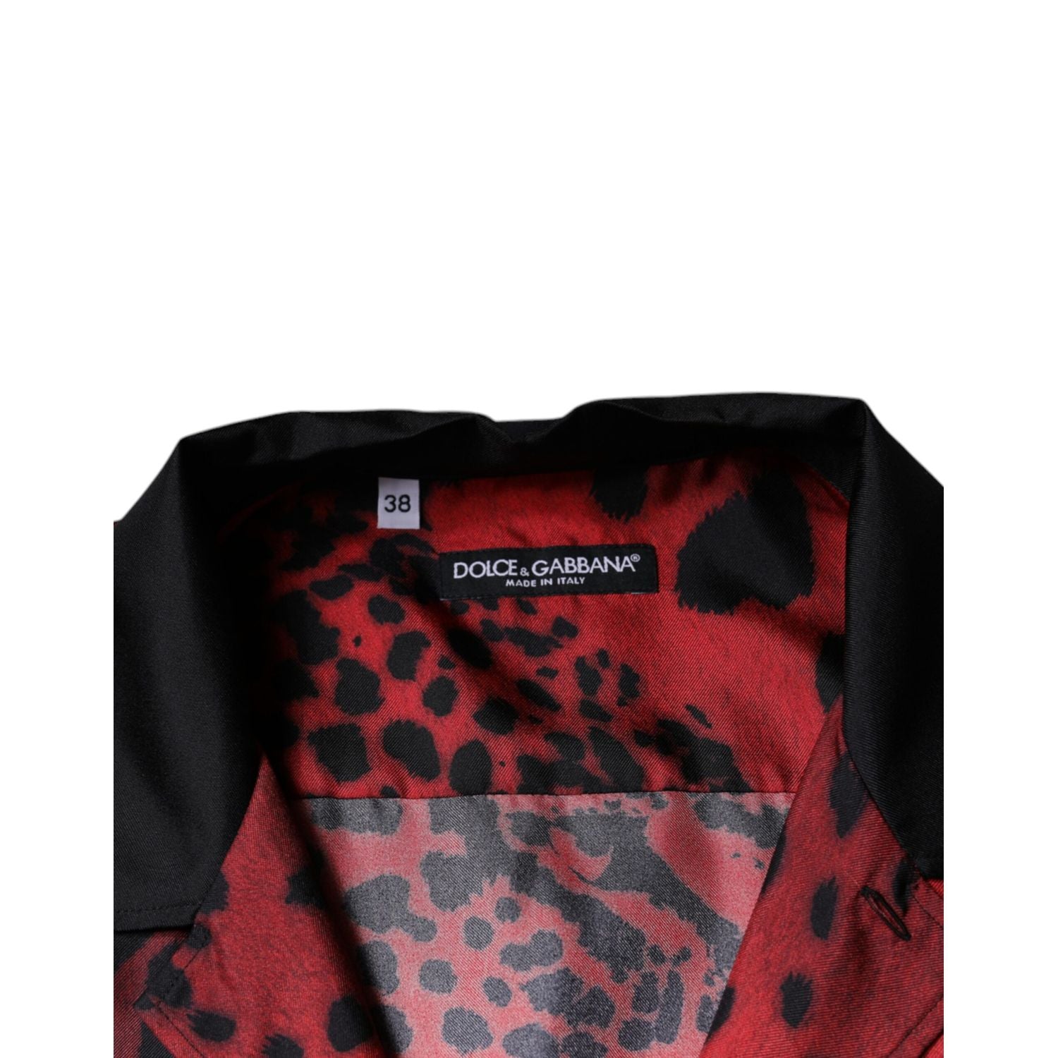 Dolce & Gabbana Red Leopard Silk Button Down Casual Shirt