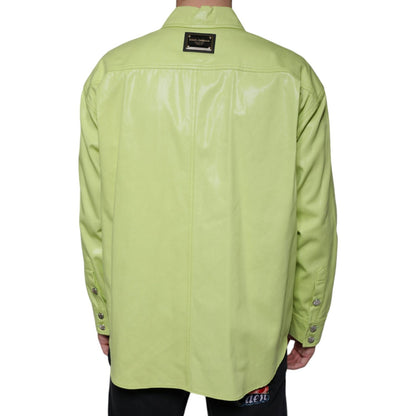 Dolce & Gabbana Green Cotton Collared Men Button Down Shirt