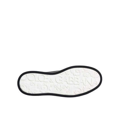 Dolce & Gabbana Black Leather Low Top Men Sneakers Shoes