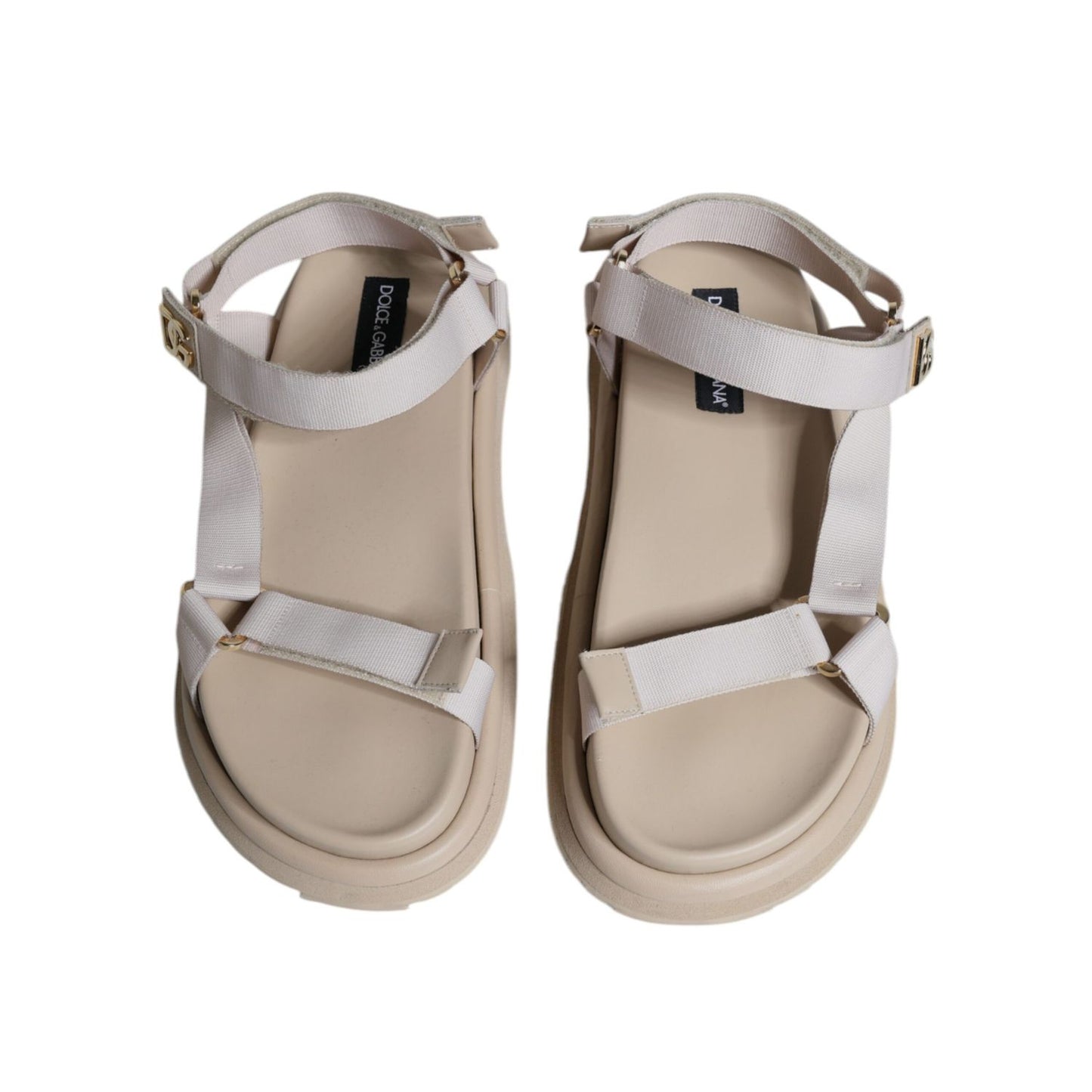 Dolce & Gabbana Beige Nappa Devotion Strap Men Sandals Shoes