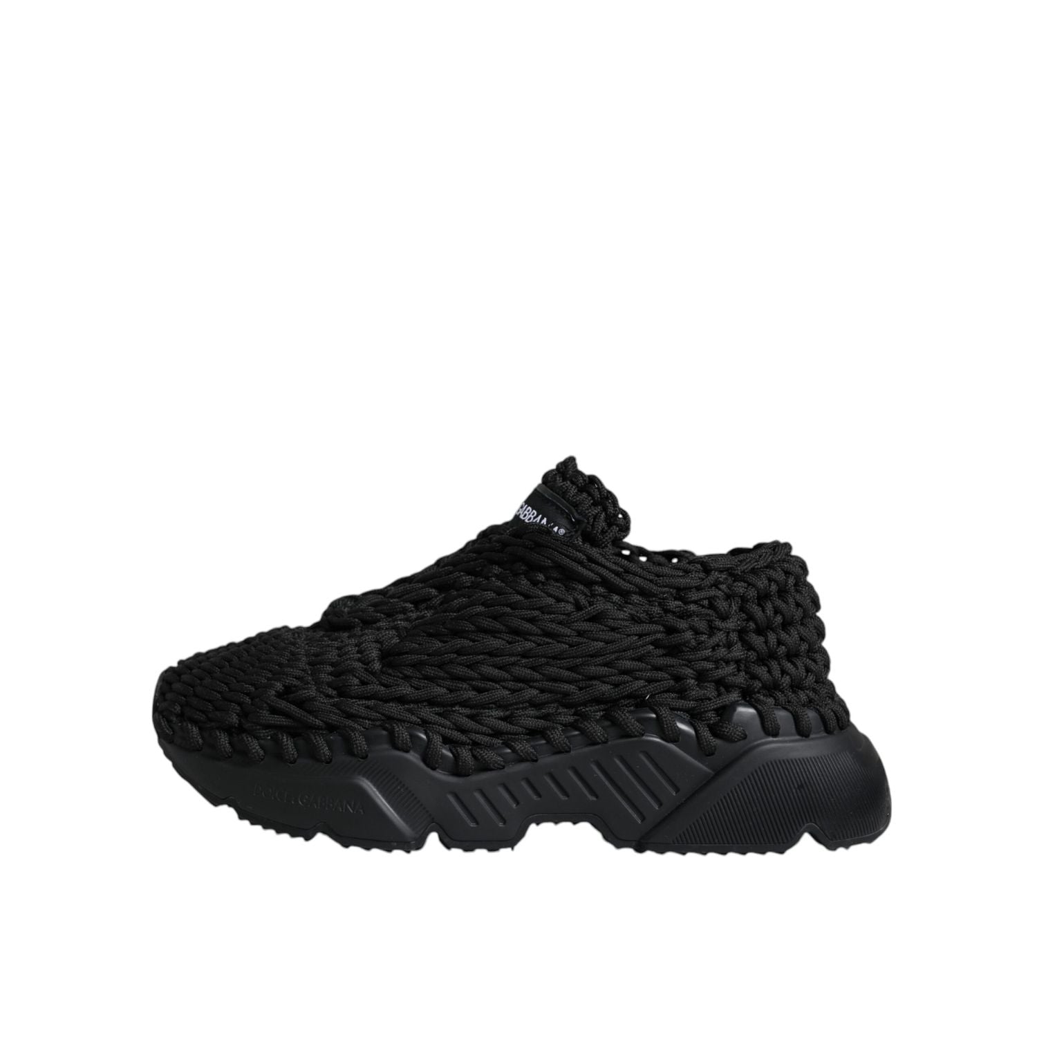 Dolce & Gabbana Black Knitted Daymaster Sneakers Shoes