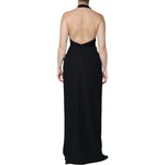 Emporio Armani Black Sleeveless Halter Sheath Long Gown Dress DR81473-40