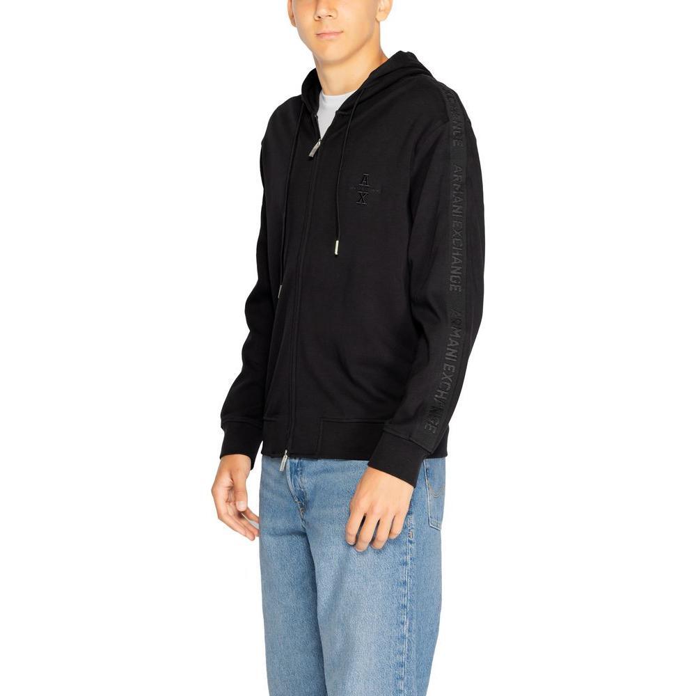 Armani Exchange Black Cotton Hoody AR-14712900009-IT44 | S