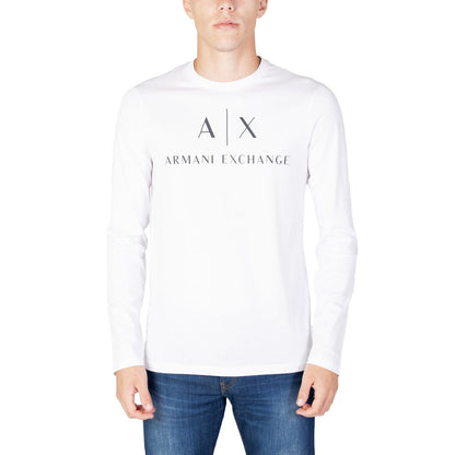 Armani Exchange White Cotton Long Sleeve T-Shirt