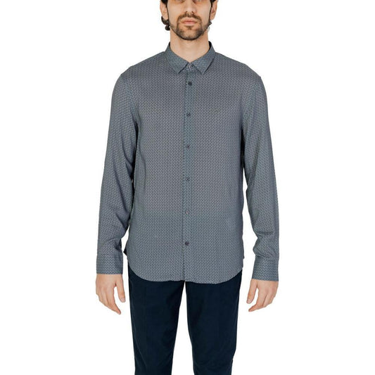 Armani Exchange Gray Viscose Shirt AR-13323400136-IT44 | S