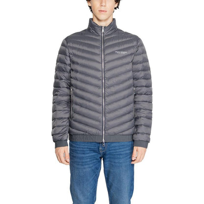Armani Exchange Gray Polyester Jackets & Coat