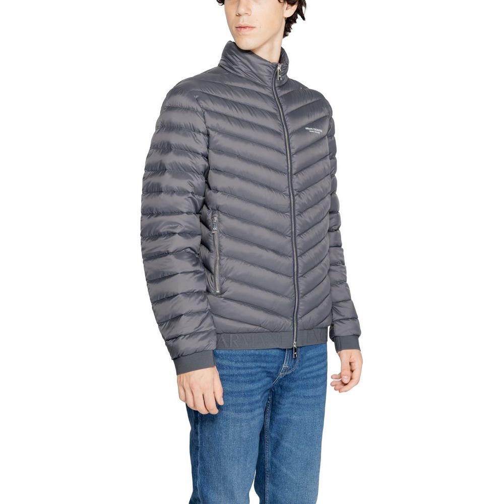 Armani Exchange Gray Polyester Jackets & Coat