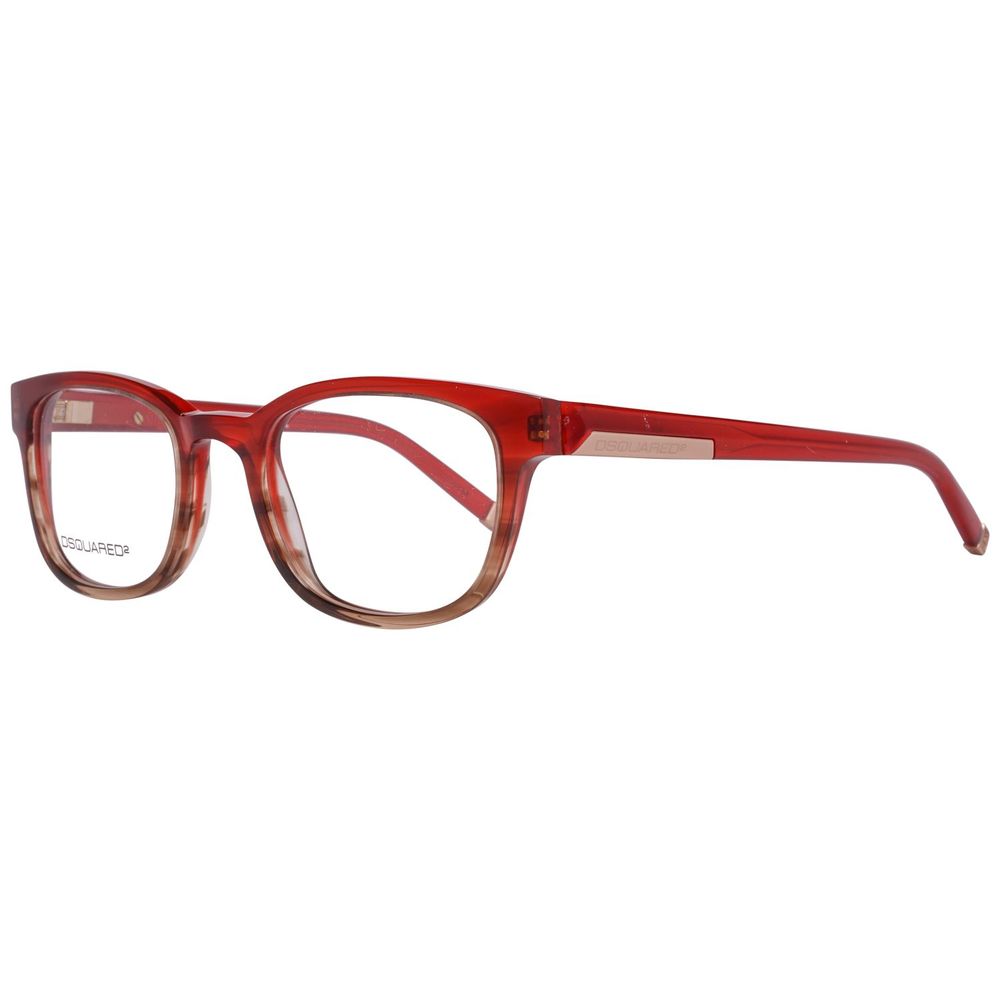 Dsquared² Bicolor Plastic Glasses (Frames) in red and transparent, unisex model DQ5051-068-49 with dimensions 49/20/140 mm.