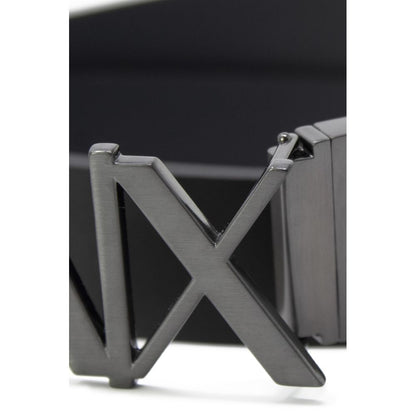 Armani Exchange Black Leather Regular Belt