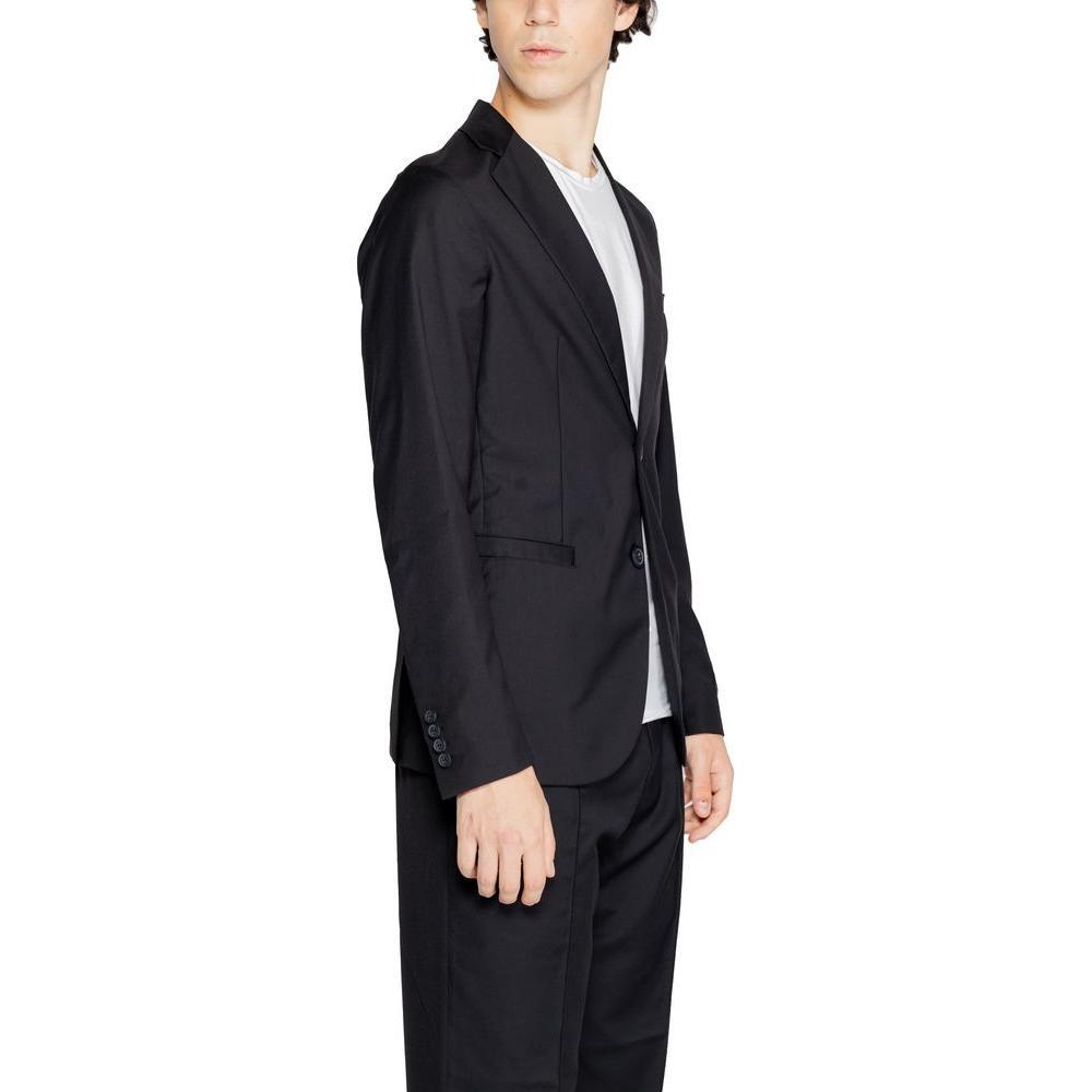 Armani Exchange Black Polyester Blazer AR-14714100009-IT52 | XL