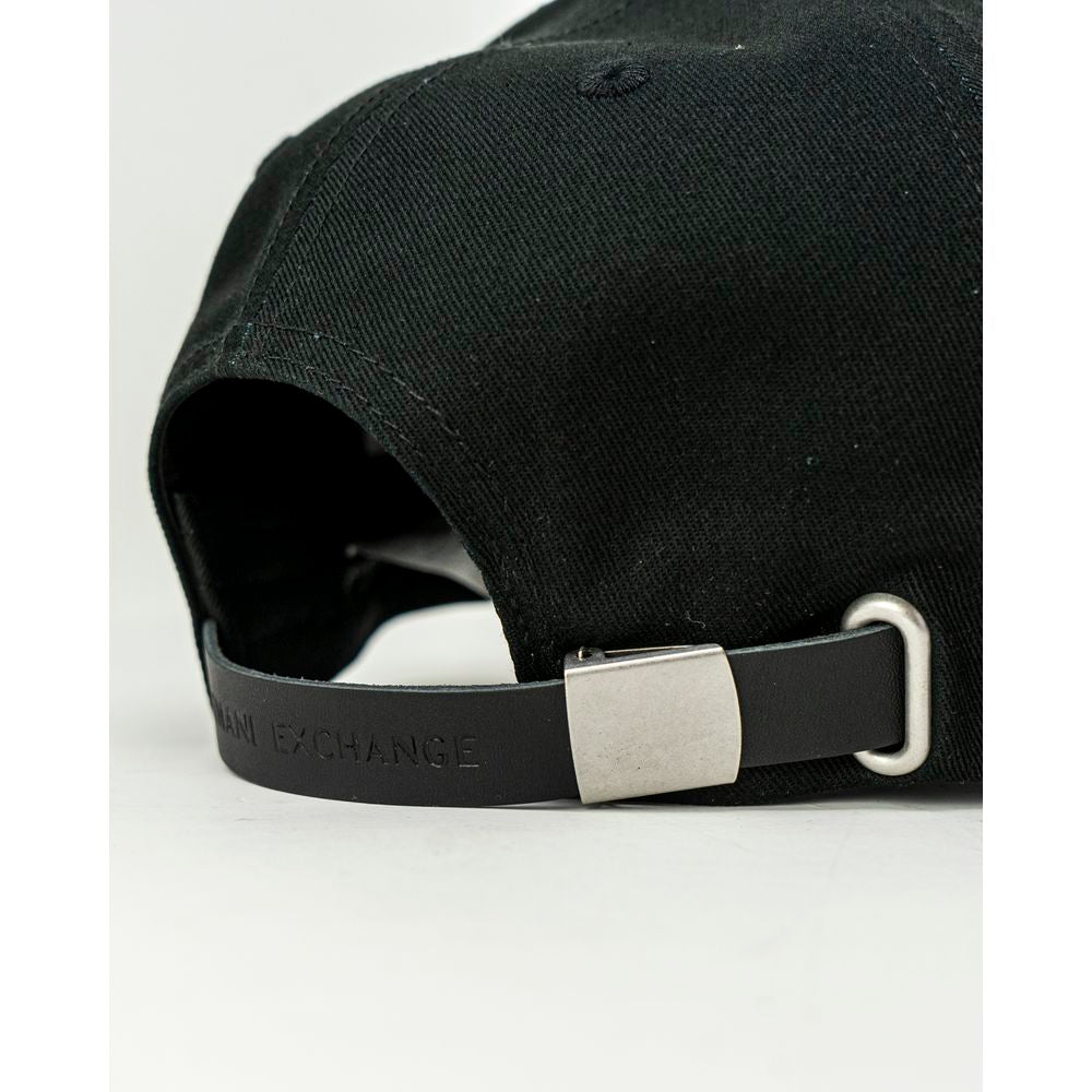 Armani Exchange Black Cotton Cap (Baseball Hat)