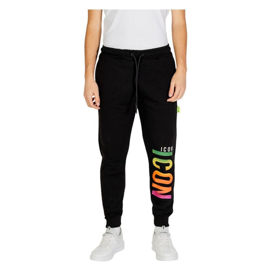 Icon Black Cotton Joggers Workout Pant IC-15612700009-IT44 | S