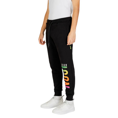 Icon Black Cotton Joggers (Workout Pants)1728,71956299936,Black,Clothing,Icon,IT42 | XS,Joggers (workout pants) - Sportswear - Clothing,Men,New with tags,Sportswear - Clothing