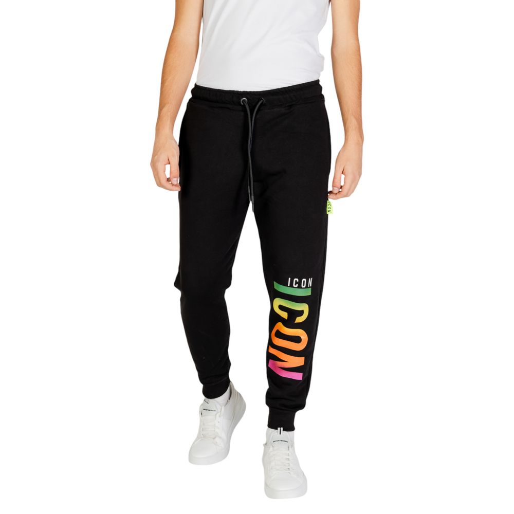 Icon Black Cotton Joggers (Workout Pants)1728,71956299936,Black,Clothing,Icon,IT42 | XS,Joggers (workout pants) - Sportswear - Clothing,Men,New with tags,Sportswear - Clothing