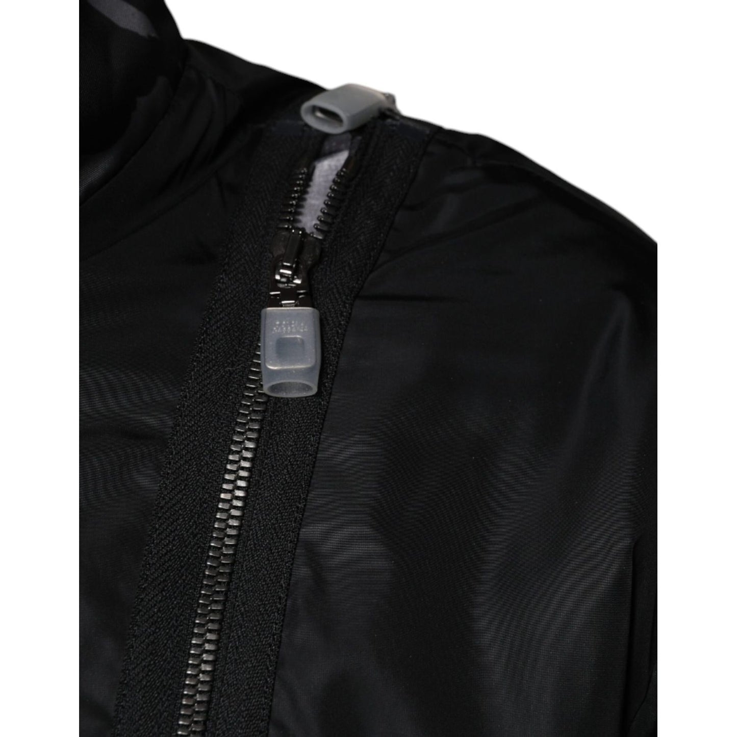 Dolce & Gabbana Black Nylon Full Zip Men Bomber Jacket