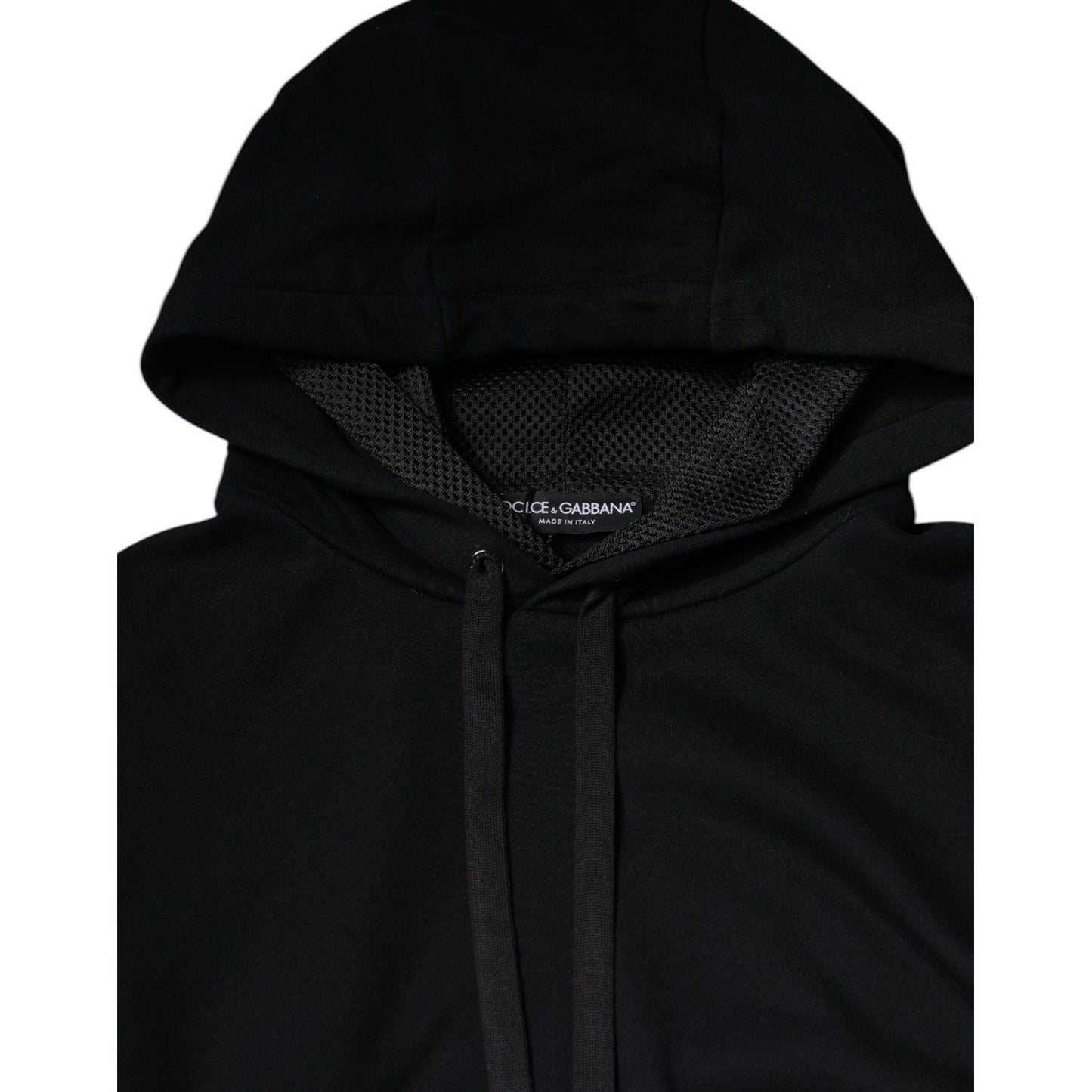 Dolce & Gabbana Black Hooded Pullover Men Sweatshirt Sweater