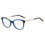 Missoni Blue Acetate Frames with 54/17/145mm measurements, stylish eyewear for women.