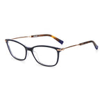 Missoni Blue Acetate Frames with gold temples, size 55/16/145, showcasing chic design and style for women.