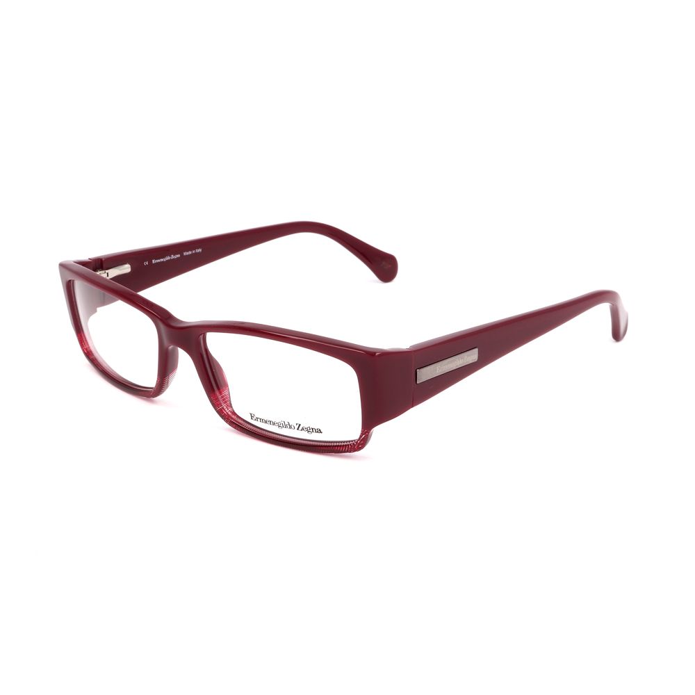 Ermenegildo Zegna Red Plastic Frames, unisex glasses with 53/16/135mm dimensions, stylish red plastic design; perfect eyewear choice.