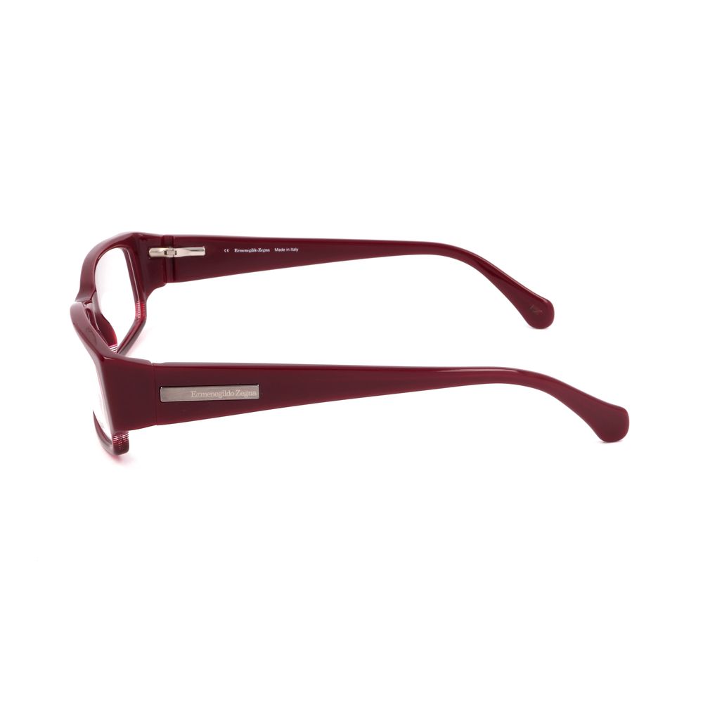 Side view of Ermenegildo Zegna Red Plastic Frames with dimensions 53/16/135 mm, unisex design made of durable red plastic material