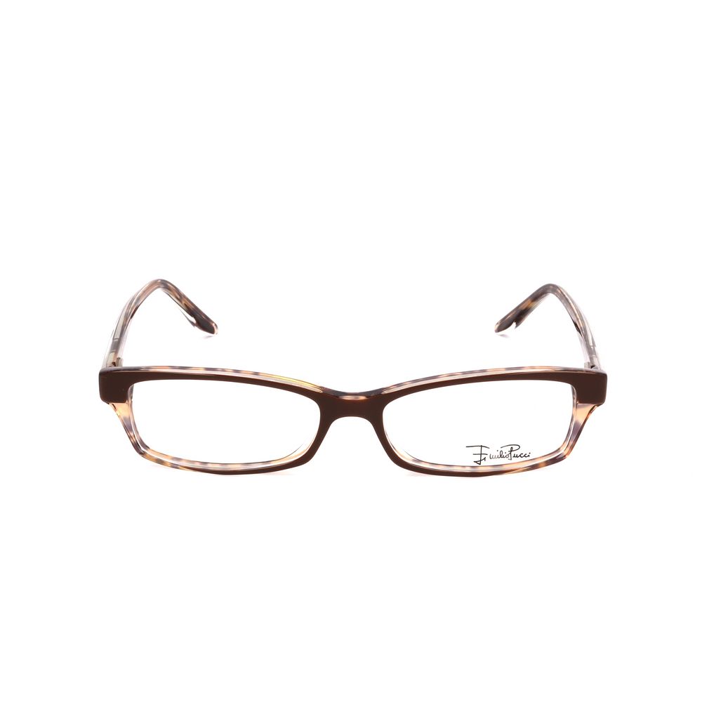 Emilio Pucci Brown Plastic Frames, chocolate 51/15/135mm glasses for women, EP2649204 model.