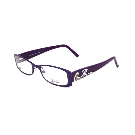 Emilio Pucci Purple Metal Frames in lilac color with decorative temples, size 50/17/135mm for women.