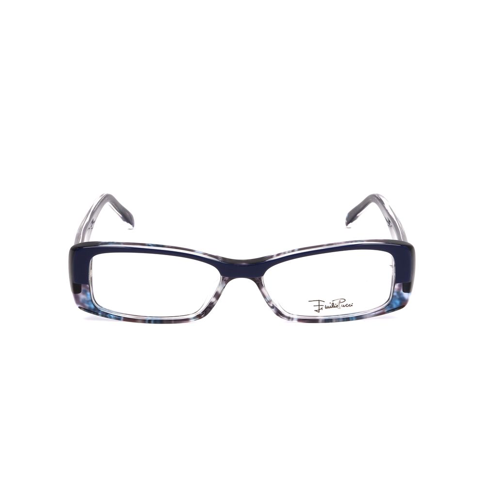 Emilio Pucci Blue Plastic Frames, women's glasses with 50/15/135 mm dimensions, featuring stylish blue plastic frames.