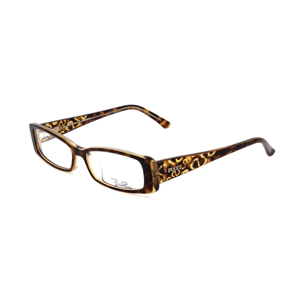 Emilio Pucci Orange Plastic Frames in honey Havana color, elegant glasses design with 51/14/135 mm dimensions for women.