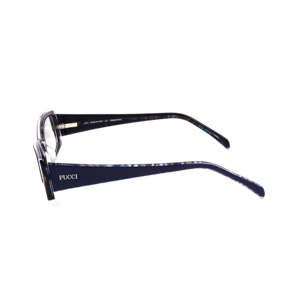 Emilio Pucci Blue Plastic Frames side view, showcasing sleek design and quality material, model EP2651403, dimensions 50/15/135mm.