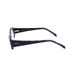 Emilio Pucci Blue Plastic Frames side view, showcasing sleek design and quality material, model EP2651403, dimensions 50/15/135mm.