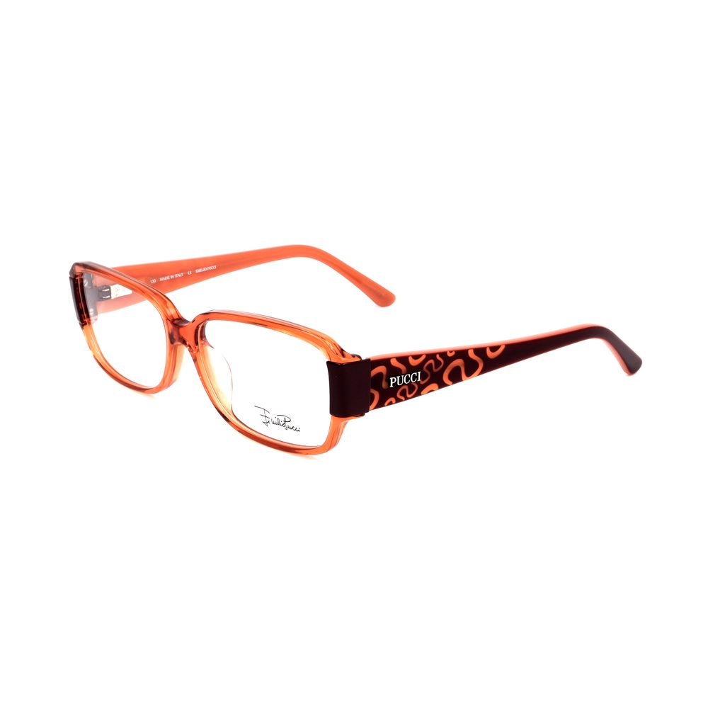 Emilio Pucci Orange Plastic Frames, women's glasses, model EP2654800 in vivid orange color, elegant design with 55/14/130 mm measurements.