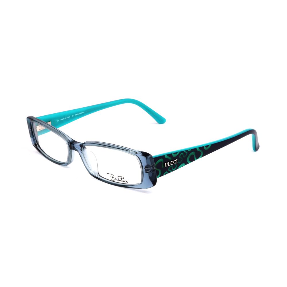 Emilio Pucci Blue Plastic Frames EP265546253 with turquoise temples, women's glasses 53/14/135 mm.