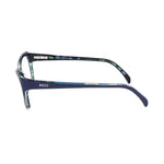 Emilio Pucci Blue Plastic Frames side view showing temples and design details, size 51/17/135 mm.