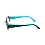 Side view of Emilio Pucci Blue Plastic Frames for women, featuring stylish design and blue color, model EP265546253.