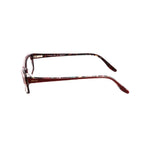 Side view of Emilio Pucci Red Plastic Frames, showcasing elegant temple design and brand logo. Measures 51/15/135 mm.