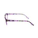 Side view of Emilio Pucci Purple Plastic Frames with 51/16/130 mm dimensions, featuring a vibrant purple color and stylish design.