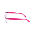Side view of Emilio Pucci Multicolor Plastic Frames in pink, showcasing sleek temple design with brand logo.