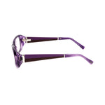 Tod's Purple Acetate Frames in bright violet showing side view, model TO501208153, size 53/16/135mm for women.