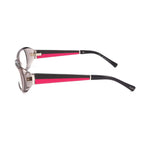 Side view of Tod's Gray Acetate Frames featuring distinctive pink accents, perfect eyewear for women. Measurements: 53/16/135 mm.