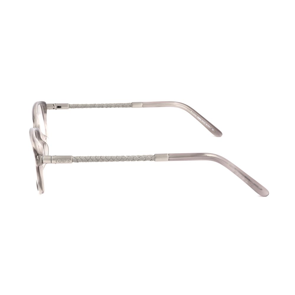 Side view of Tod's Gray Acetate Frames showing elegant design and braided temples, measures 54/15/140mm.