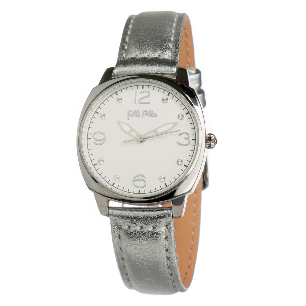 Folli Follie Gray Leather Dress Watch