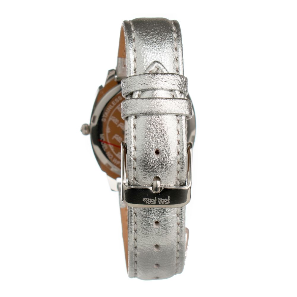 Folli Follie Gray Leather Dress Watch