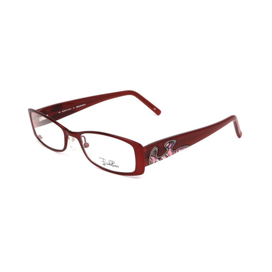 Emilio Pucci Red Metal Frames with decorative temple design for women, model EP213161250, size 50-17-135 mm.