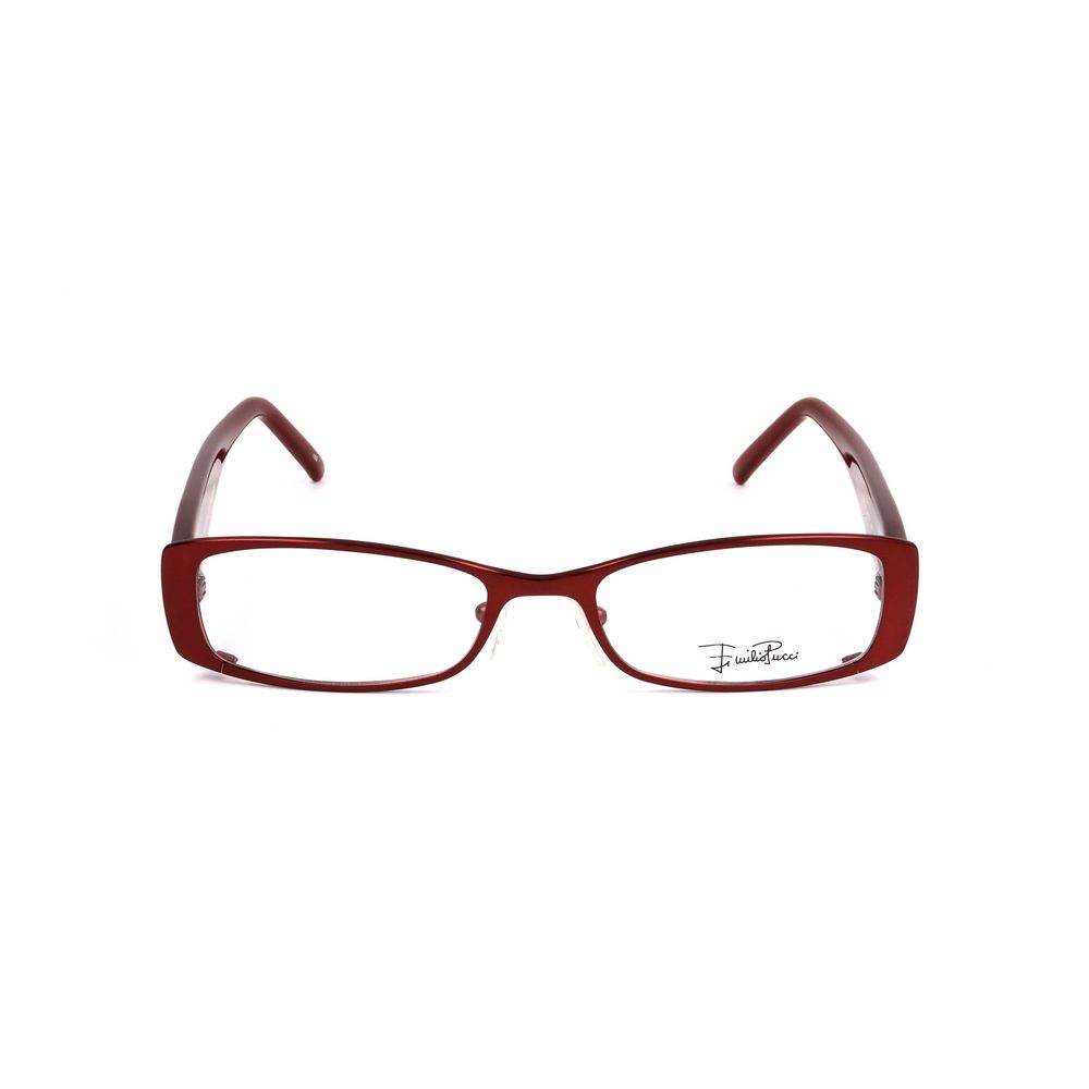 Emilio Pucci Red Metal Frames with ruby color and 50/17/135mm dimensions for women.