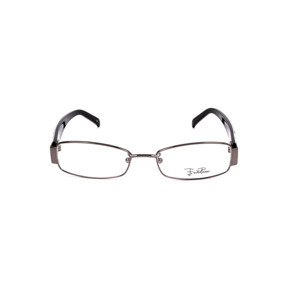 Emilio Pucci Gray Metal Frames - Women's glasses EP213606950 in ruthenium gray metal, size 50/17/135mm