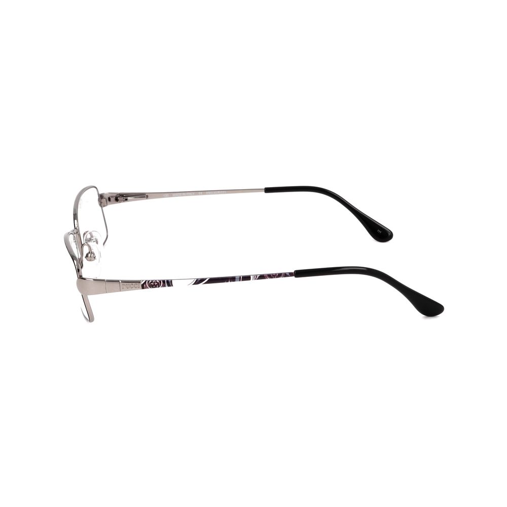 Side view of Emilio Pucci Gray Metal Frames for women, showcasing slender metal temples and modern design, model EP2142033.