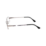 Side view of Emilio Pucci Gray Metal Frames for women, showcasing slender metal temples and modern design, model EP2142033.