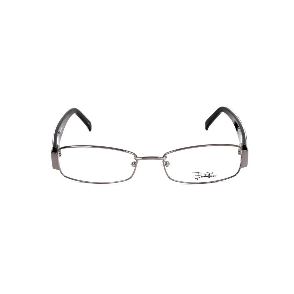 Emilio Pucci Gray Metal Frames in ruthenium gray with dimensions 52/17/135 mm, stylish eyewear for women.