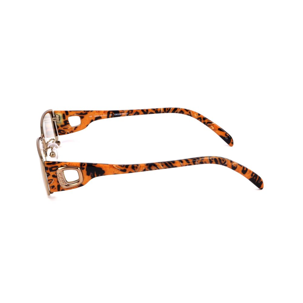 Side view of Emilio Pucci Bicolor Metal Frames with hazelnut color and metal material, showing temple design.